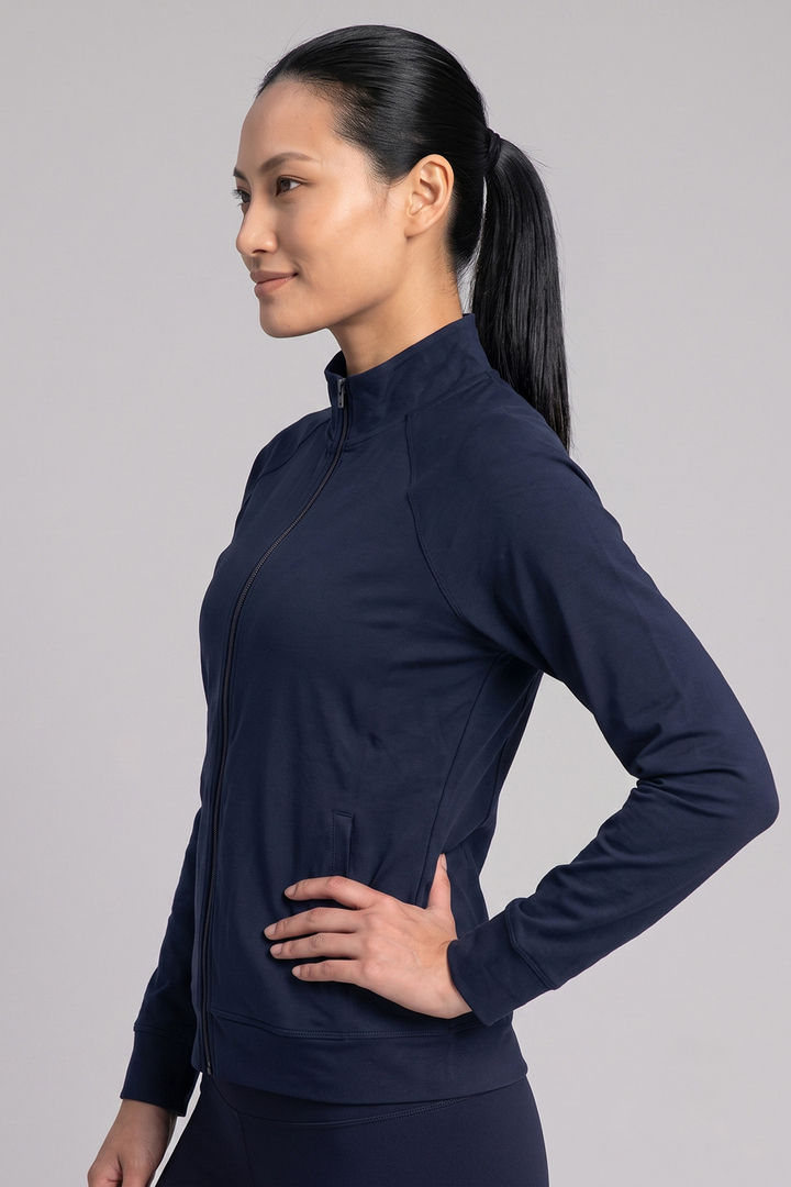 Zelocity Quick Dry Relaxed Fit Gym & Training Jacket - Dark Navy — image 3
